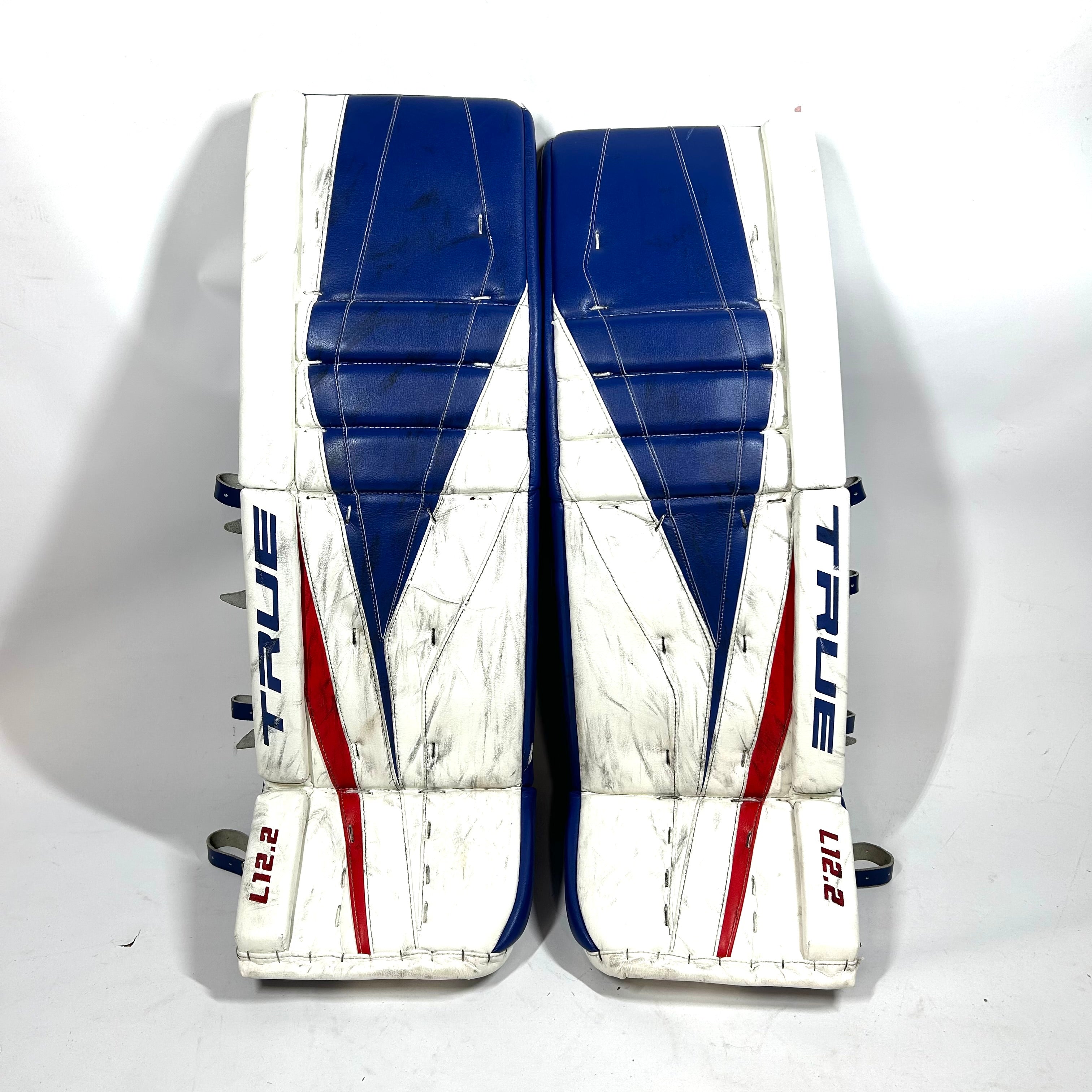True L12.2 - Jambières de gardien Pro Stock d'occasion (rouge/bleu)